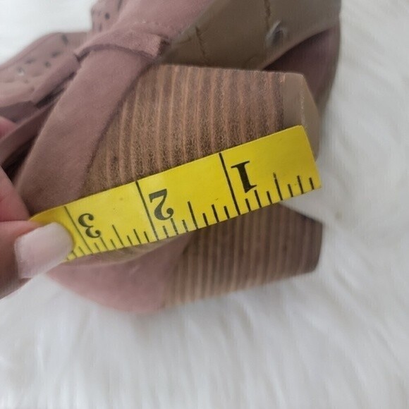 JESSICA Simpson Orlina Camel Split leather Fringe bootie sz 6.5 - Picture 9 of 11